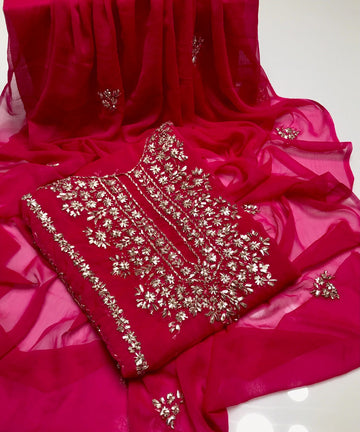 Bamber Chiffon Gotta 2Pc Dress | Handmade Gotta Collection | Embroidered Shirt & Dupatta