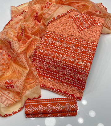 Chunri Print Applique Work Dress