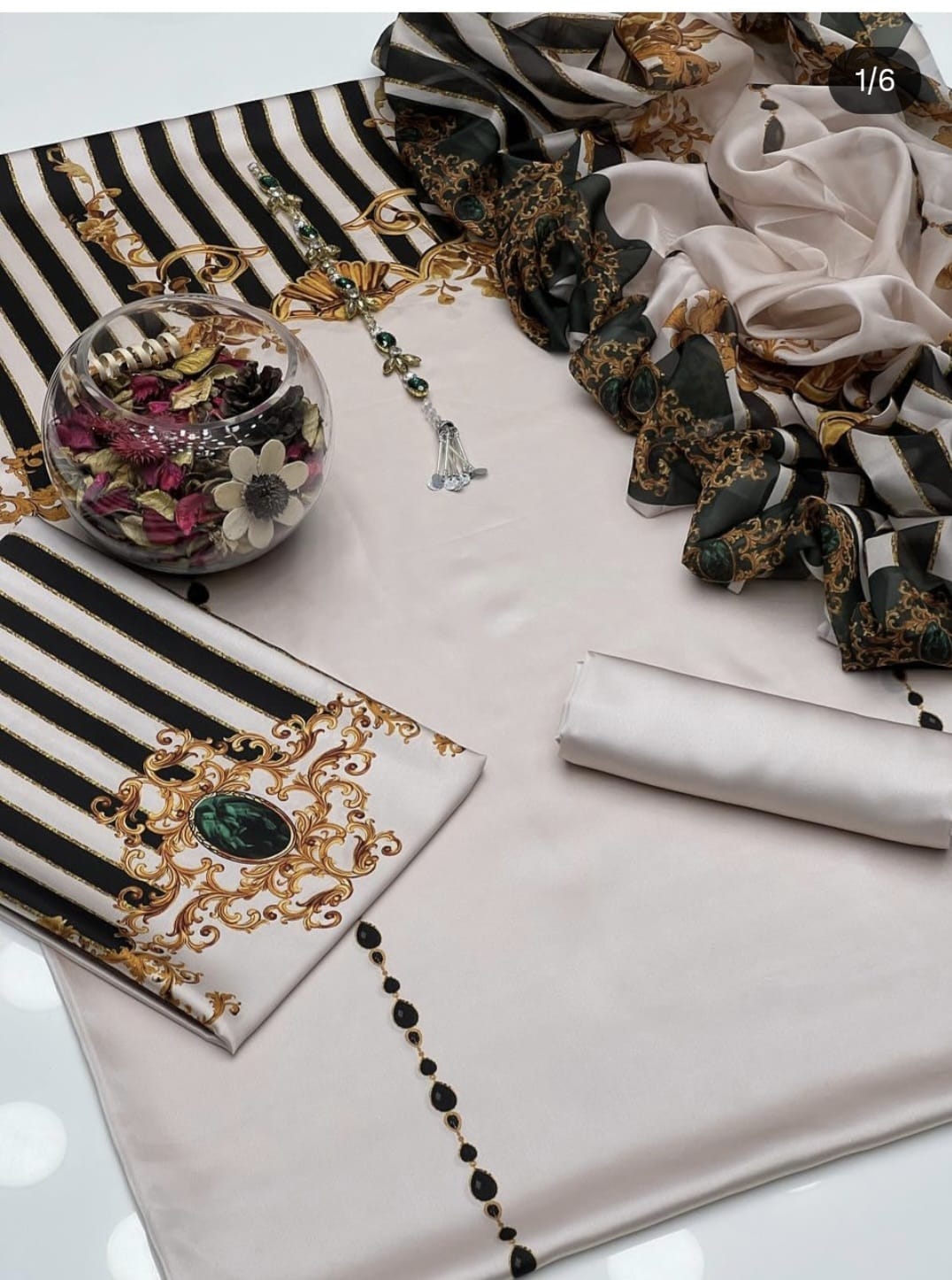 Printed Silk 3Pc Dress