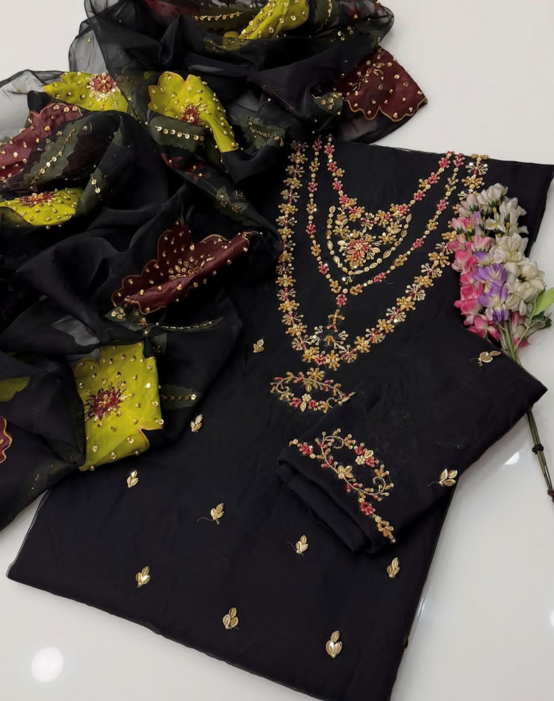 Organza Hand Embroidered 2Pc Dress