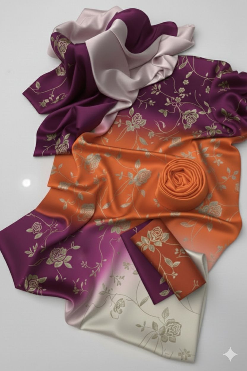 Printed Silk 3Pc Dress