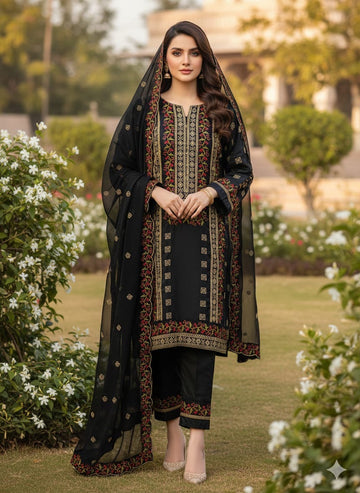 Cotton Lawn Embroidered 3pc Dress