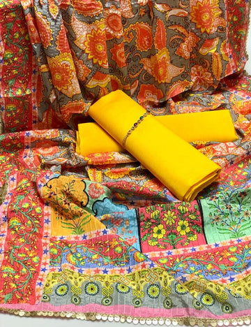 Printed Dupatta With Katan Silk