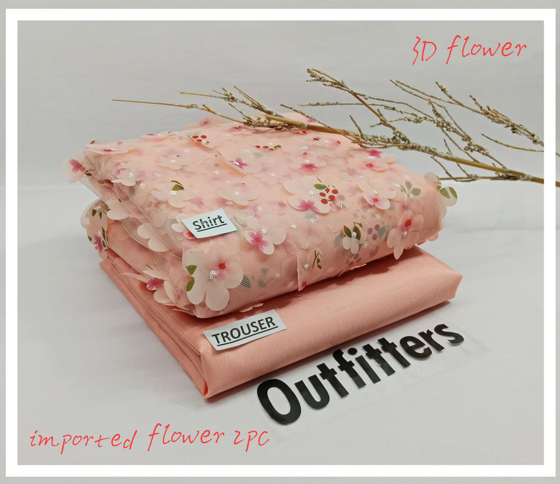 Net Fabric 3D Imported Flowers