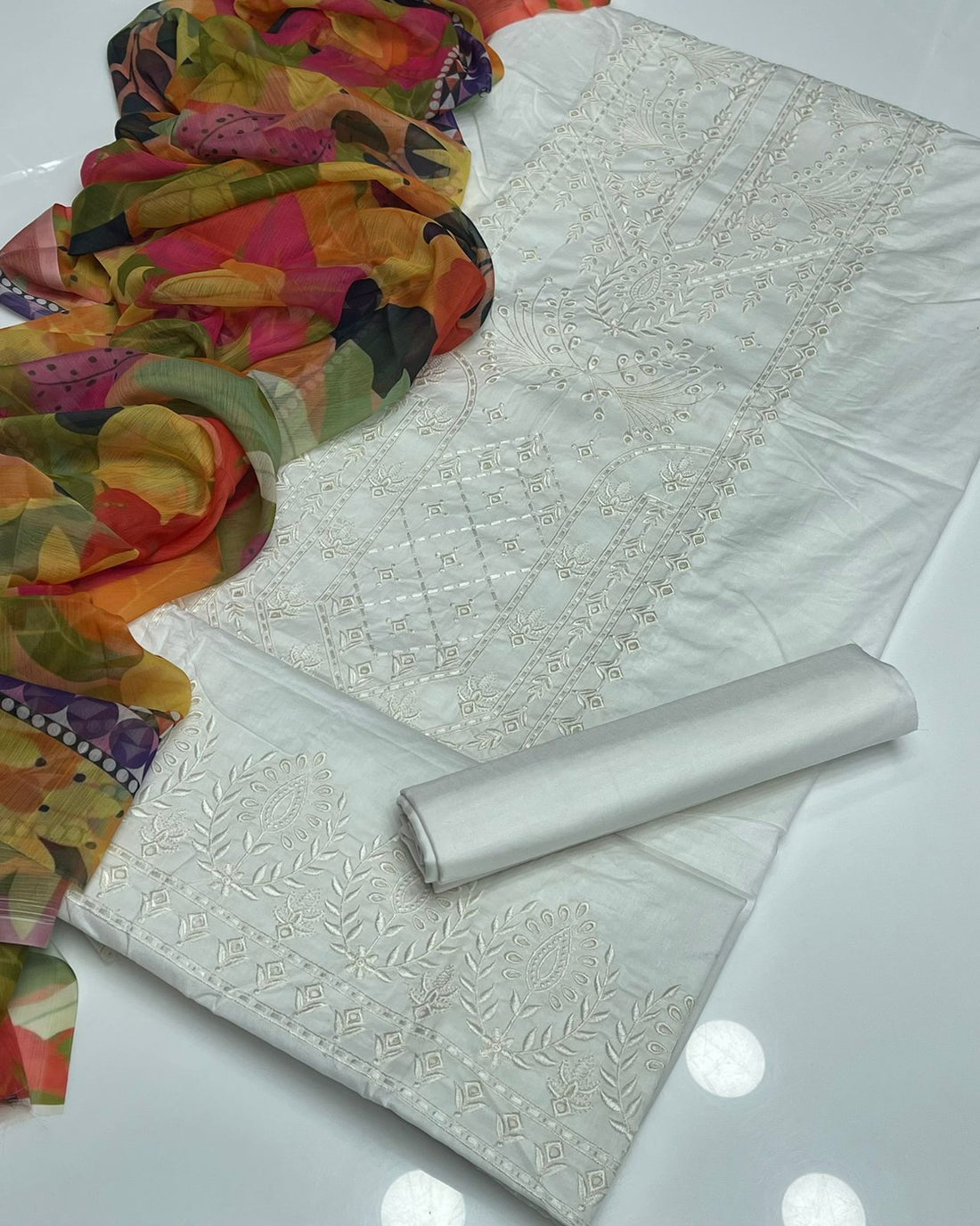 Lawn ChikanKari Boring Embroidery