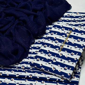 Cambric Cotton Prints 3Pc Dress