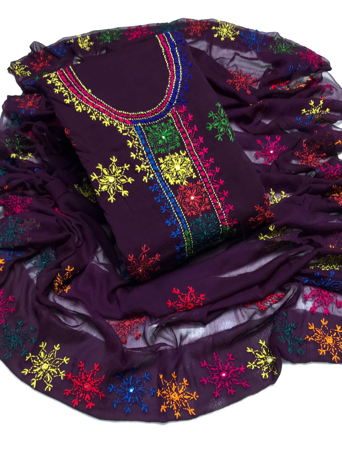 Balochi Karhai Shirt With Embroidered Dupatta